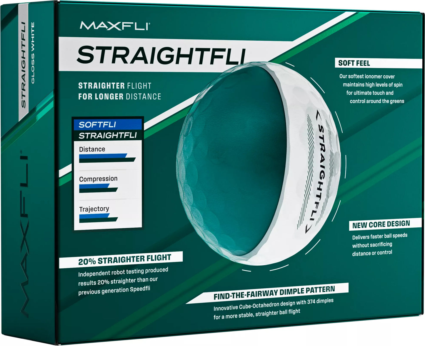 Maxfli Straightfli 2025 - 3 Colours Available - 12 Balls