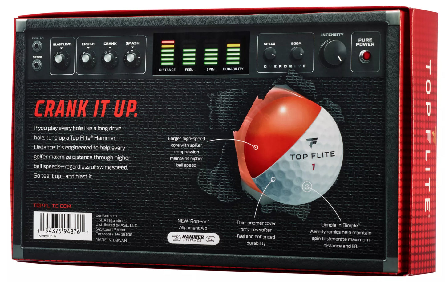 Top Flite 2022 Hammer Distance Gloss White - 15 Balls