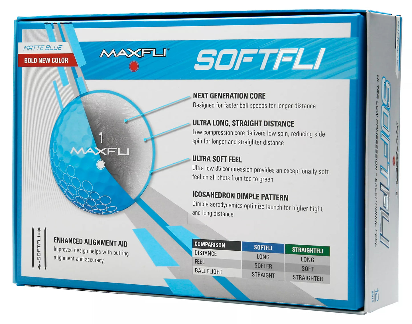 Maxfli Softfli Matte Blue - 12 Balls