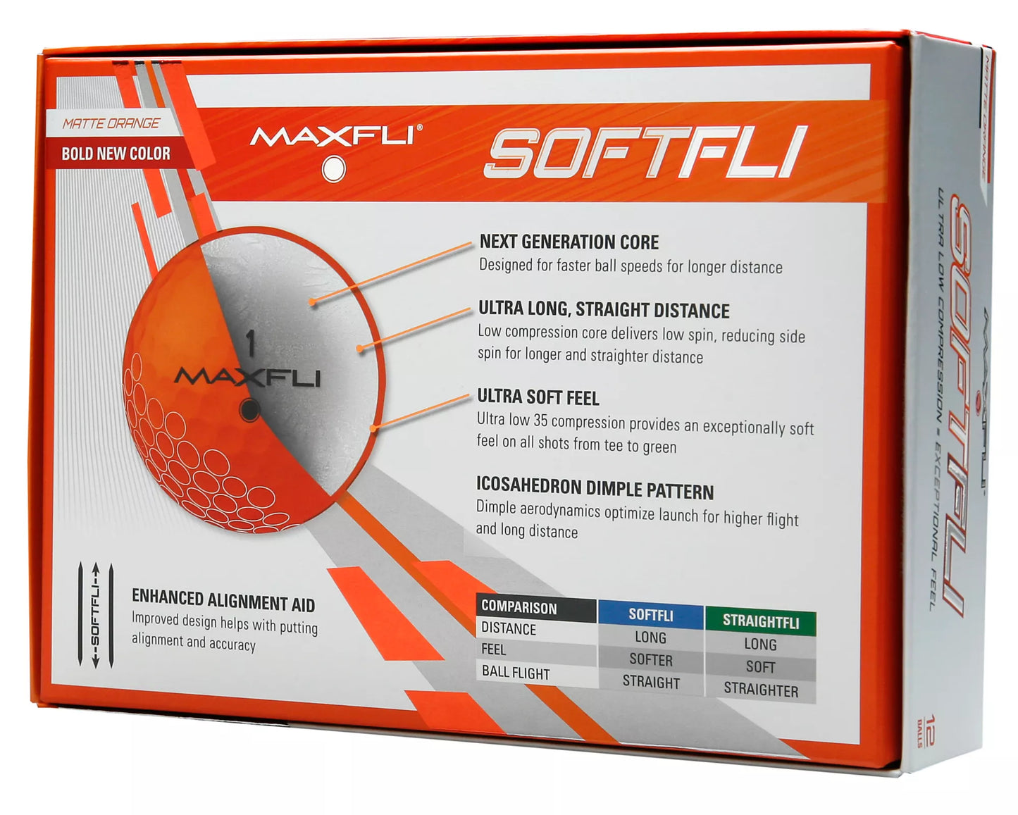 Maxfli Softfli Matte Orange - 12 Balls